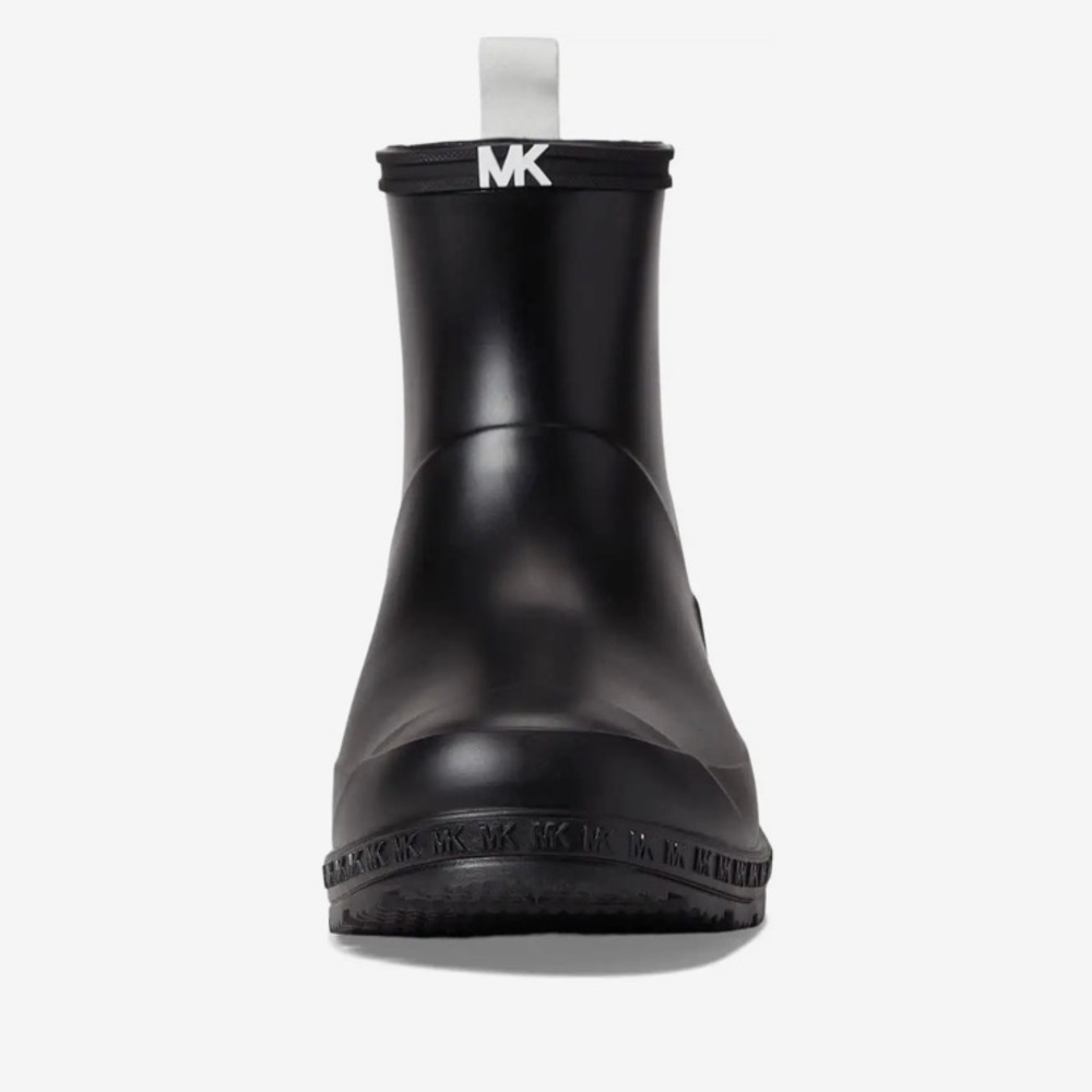 NIB Michael Kors Mac Rain Booties Size 7 Black & Optic White - Picture 2 of 9